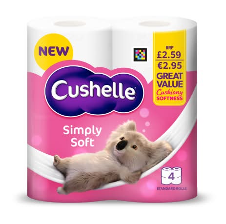 Cushelle Simply Soft Toilet Standard Rolls (4 pack)