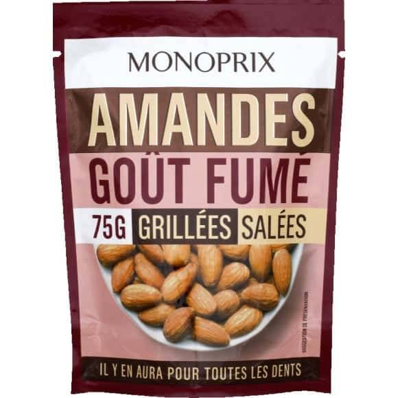 Monoprix Amandes Grillées Et Salées, Goût Fumé Le Sachet De 75G