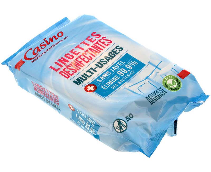 Casino Lingettes nettoyantes - Désinfectantes - Multi-usages - x50