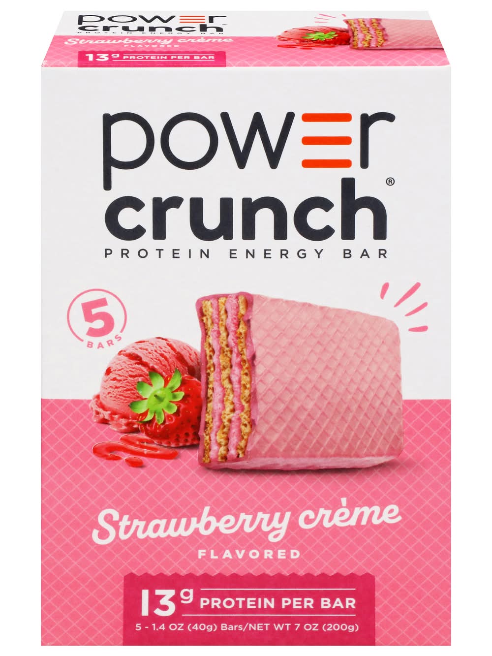 Power Crunch Protein Energy Bar, Strawberry Creme (5 x 1.4 oz)