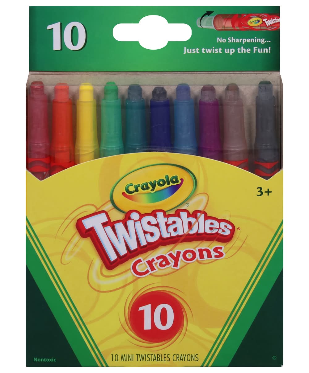 Crayola Mini Twistables Crayons Age 3 +, Assorted (10 ct)