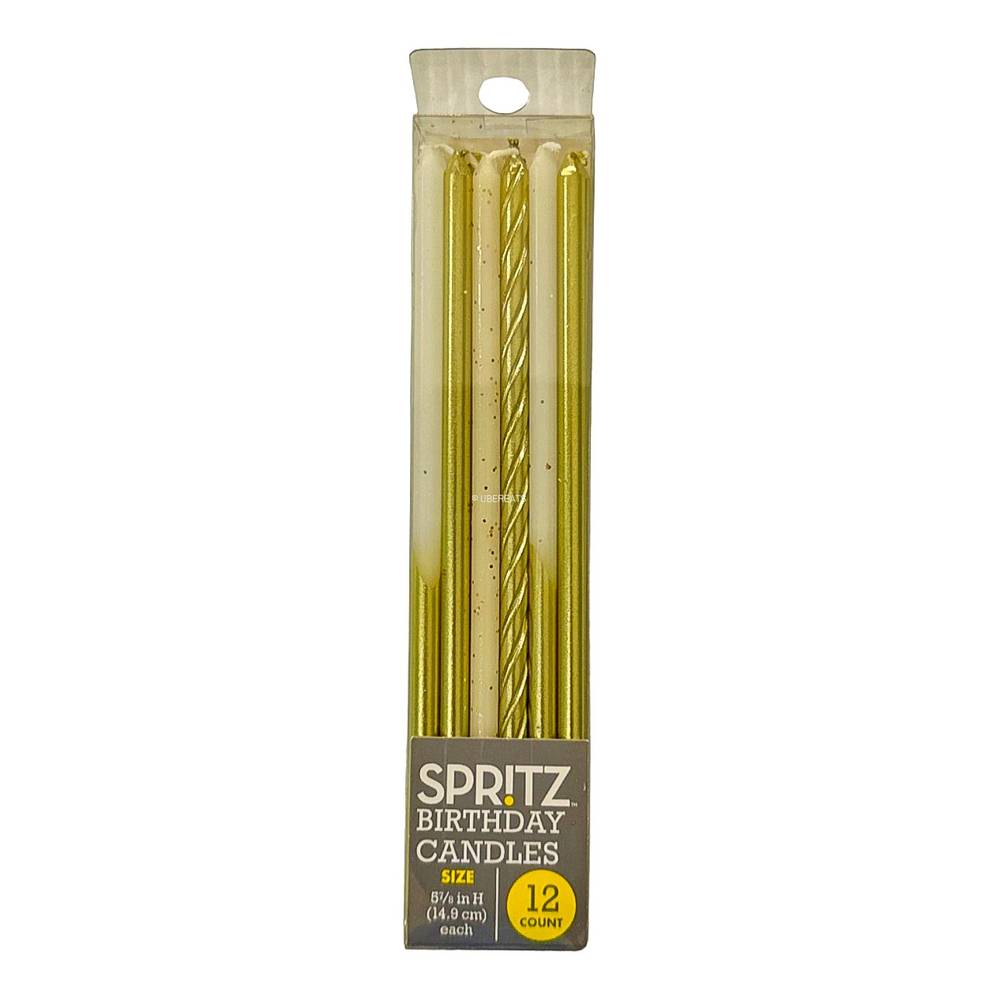 Spritz Birthday Long Candles (5.87'/gold)