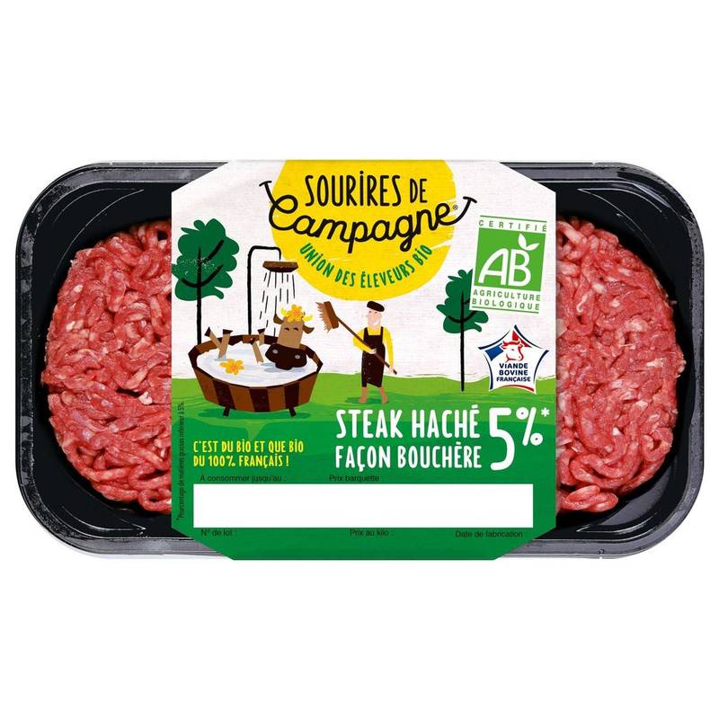 Sourires de Campagne - Steak haché de bovine bio 5% m.g.