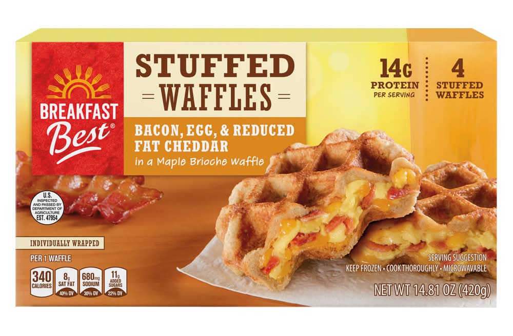 Breakfast Best Stuffed Waffles, Bacon Egg & Reduced Fat Cheddar (14.81 oz, 4 ct)