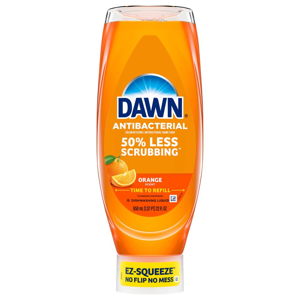 Dawn Antibacterial Ez-Squeeze Dishwashing Liquid Dish Soap,Orange Scent, 22 fl oz