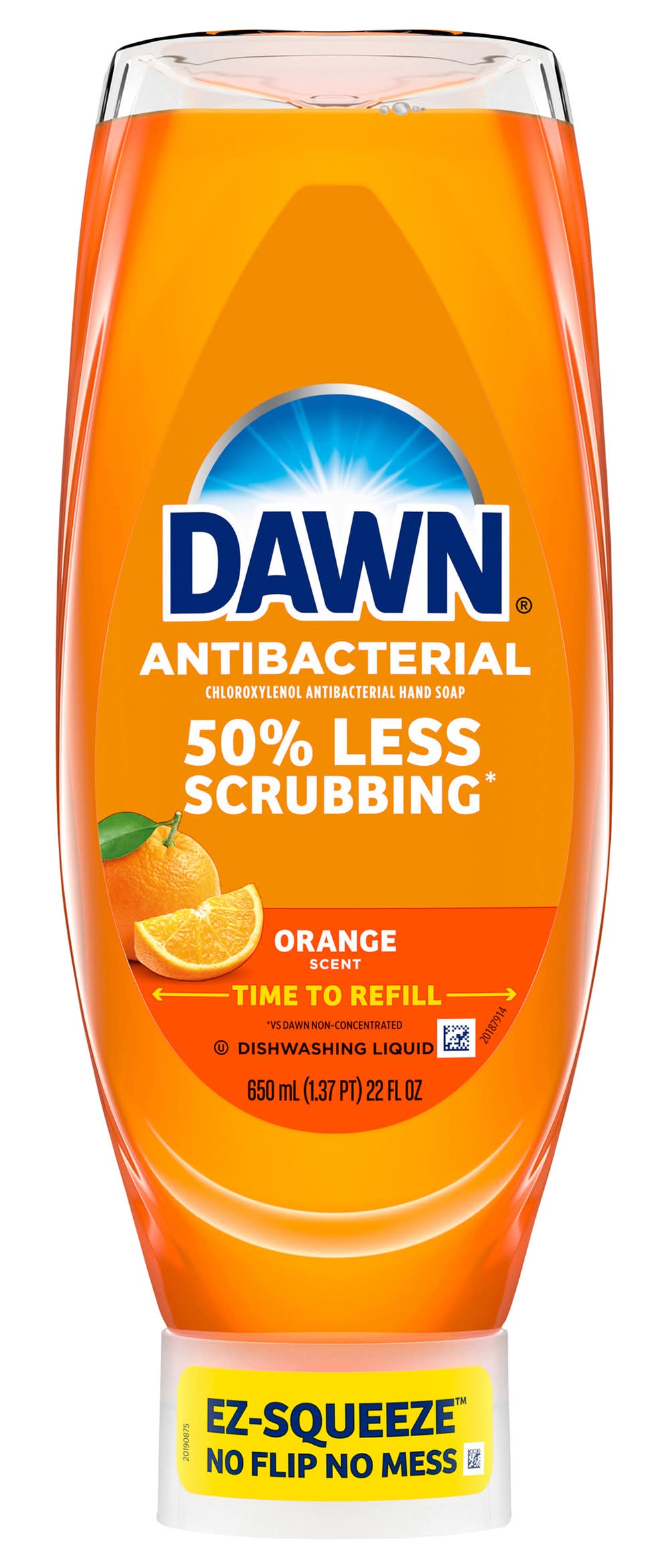 Dawn Antibacterial Ez-Squeeze Dishwashing Liquid Dish Soap, Orange (22 fl oz)