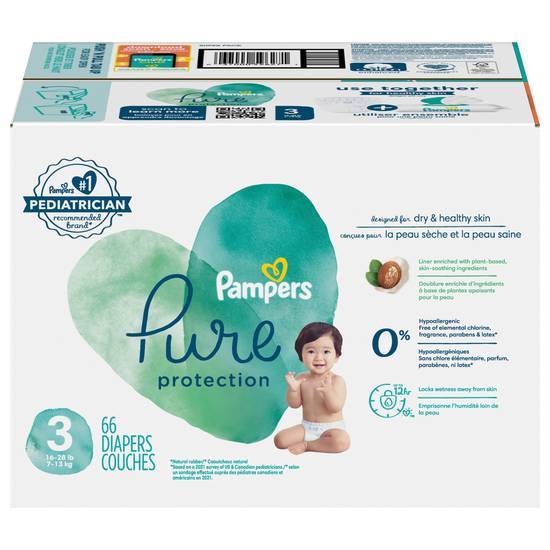 Pampers Pure Protection Diapers ( size 3)