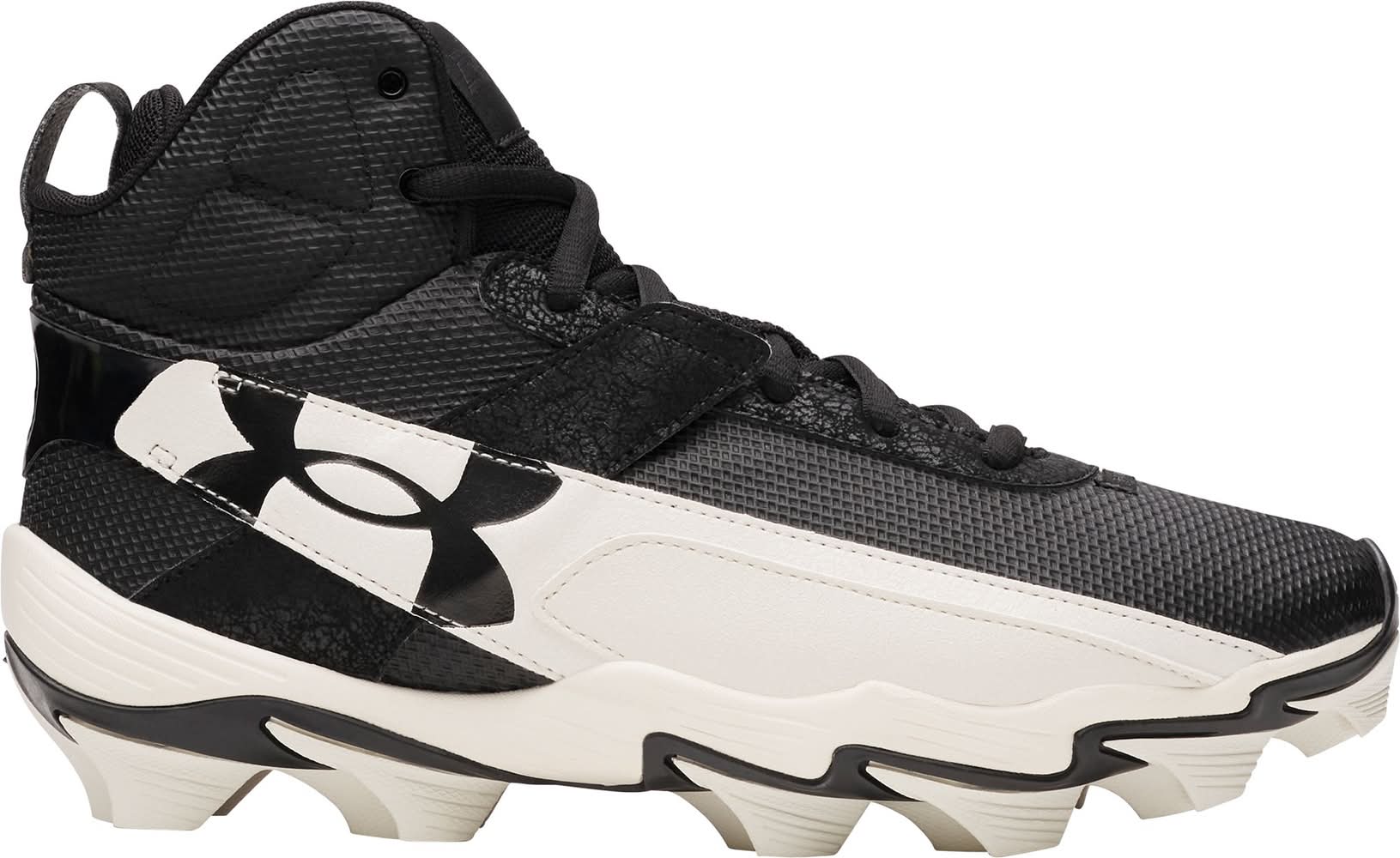 Under Armour Men's Harper 10 RM Mid Baseball Cleats (Black/Stone, 6.5)