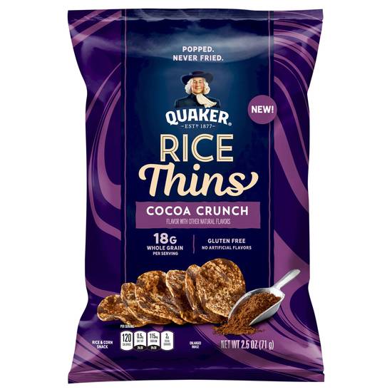 Quaker Rice Thins Rice & Corn Snack (cocoa crunch)