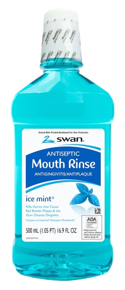 Swan Antiseptic Mouth Rinse, Ice Mint (16.9 fl oz)