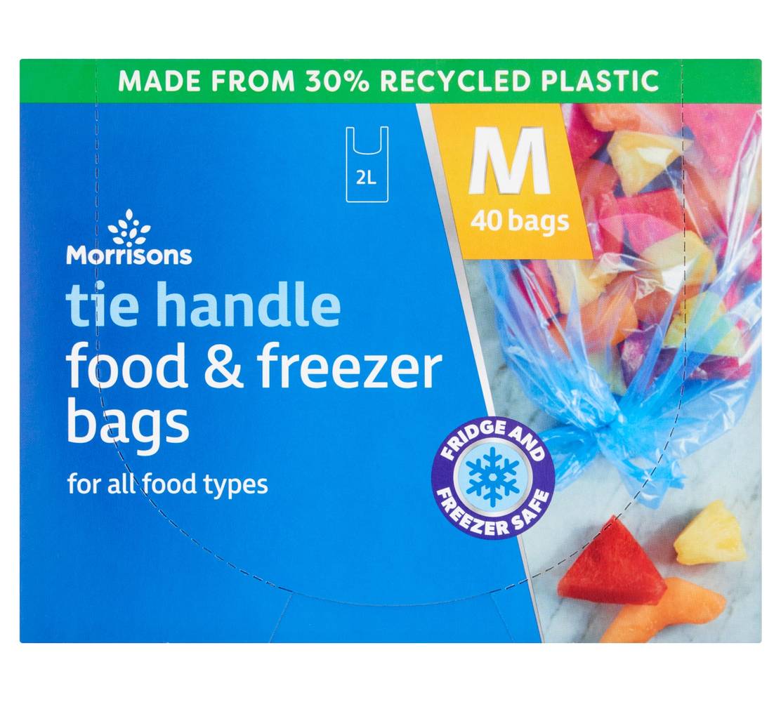 Morrisons Tie Handle Food And Freezer Bags Medium 40Pk