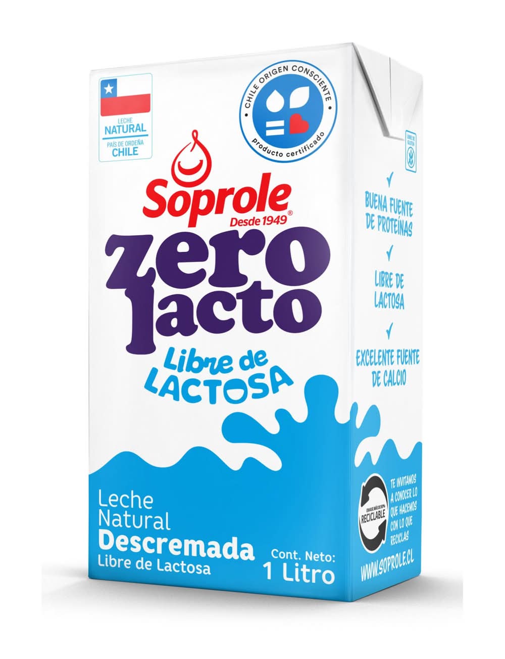 Soprole · Zerolacto leche descremada sin lactosa (1 L)