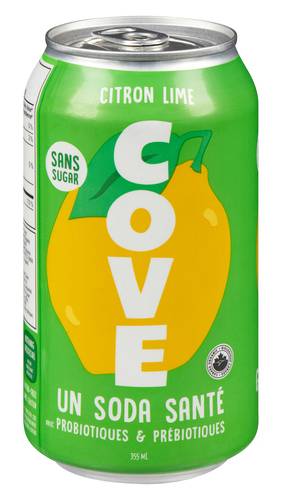 Cove drinks un soda pour santé - gut healthy soda (355 ml) (citron-lime)
