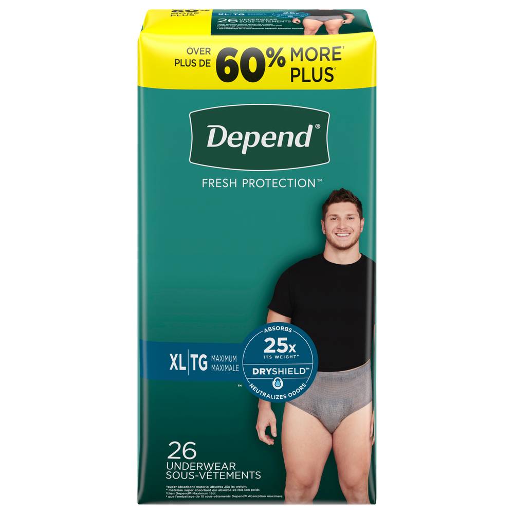 Depend Fit Flex Men X-Large Max Dry Shield (26 ct)