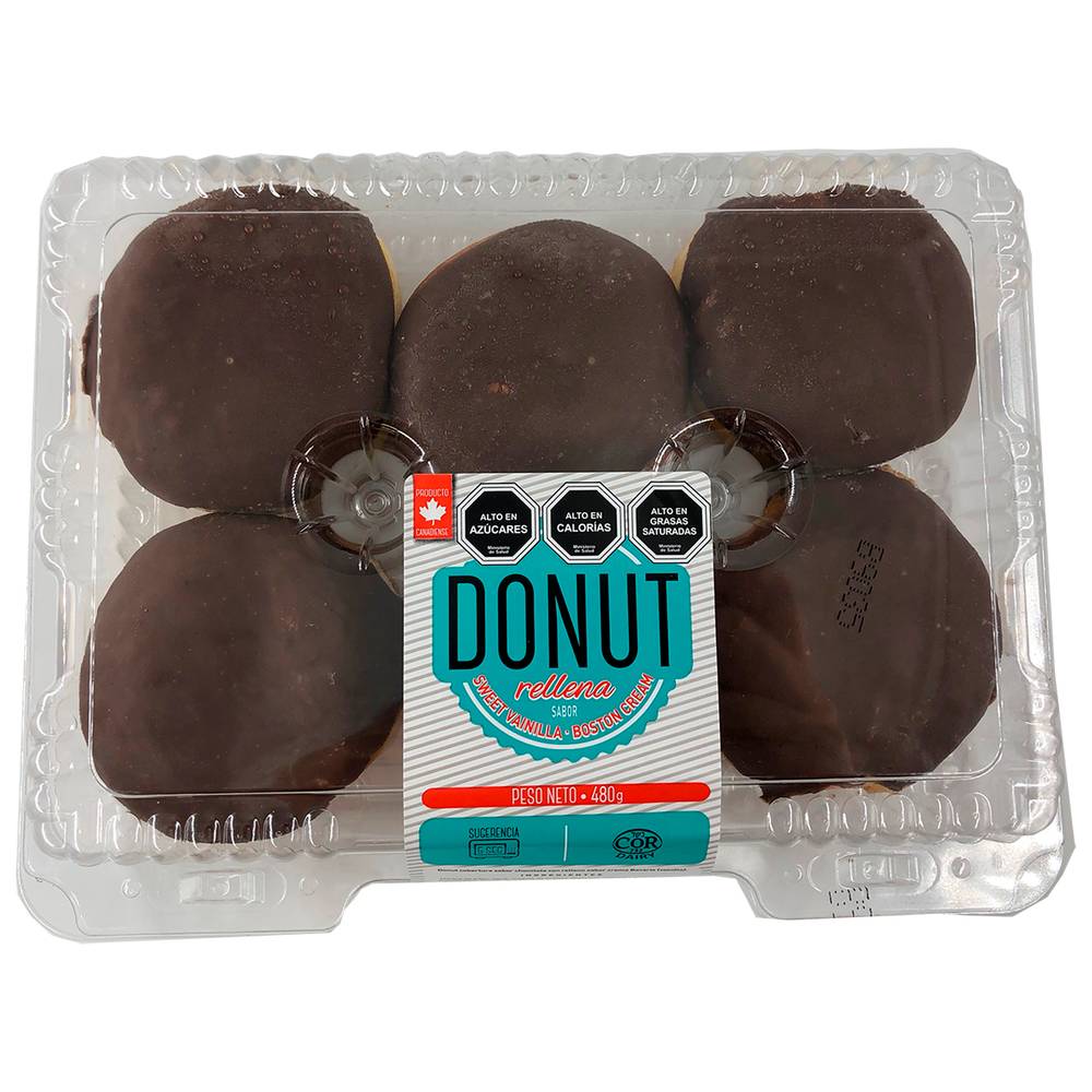 Macrodeli · Donut rellena de crema boston (6 un)