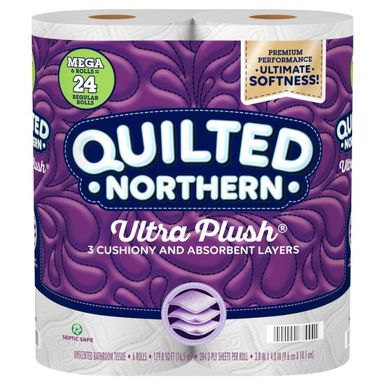 Quilted Northern Ultra Plush Unscented Bathroom Tissue Rolls (6 ct)