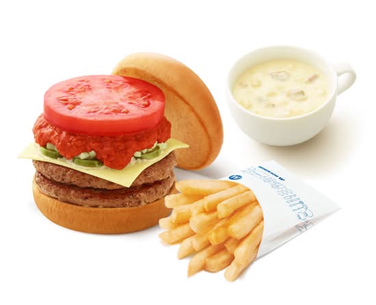【辛】スパイシーダブルモスチーズバーガー＋70円ドリンクセット