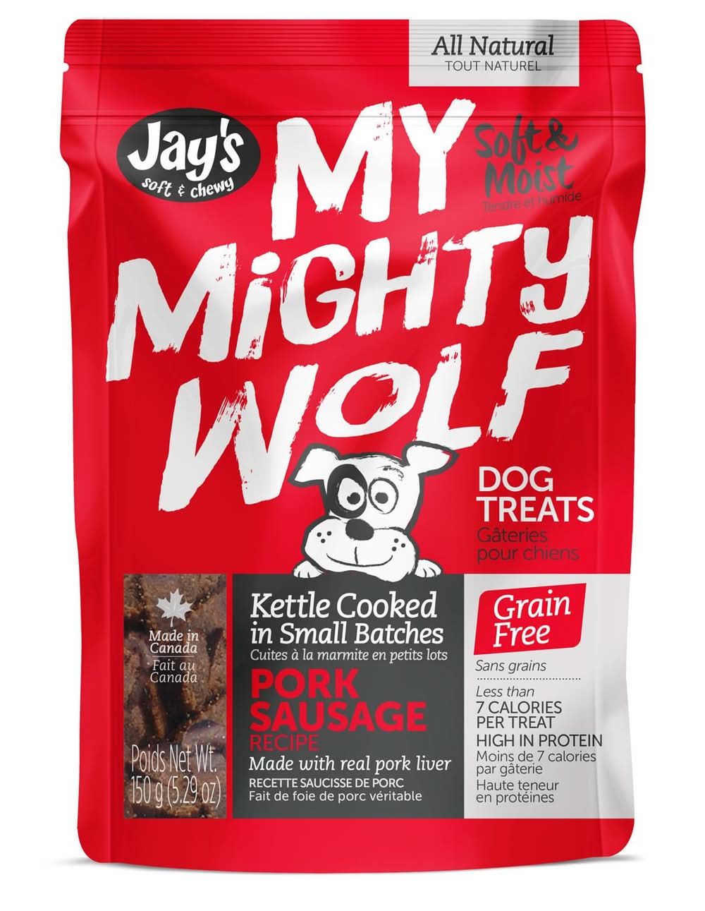 Jay's My Mighty Wolf Pork Sausage Recipe Dog Treats, 5.3 oz