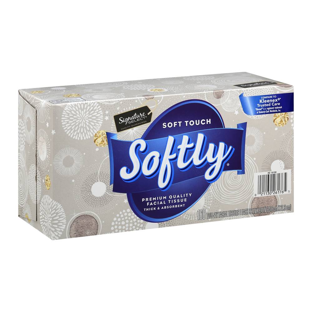 Signature Select Softly Premium Facial Soft Touch Tissues