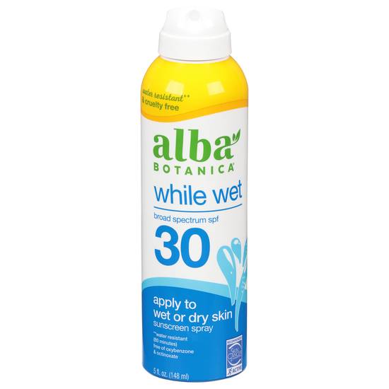 Alba Botanica Broad Spectrum Spf 30 While Wet Sunscreen Spray