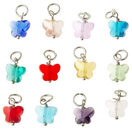 Multicolored Rhodium Butterfly Charms By Bead Landing