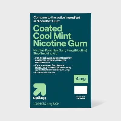 up&up Coated Nicotine Gum Stop Smoking Aid 4mg (100 ct)