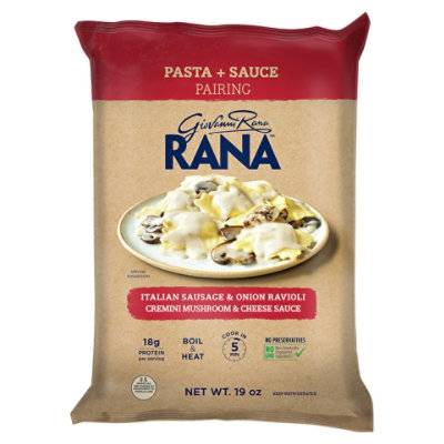 Rana Sausage & Onion Ravioli W/Mushroom & Cheese Sauce