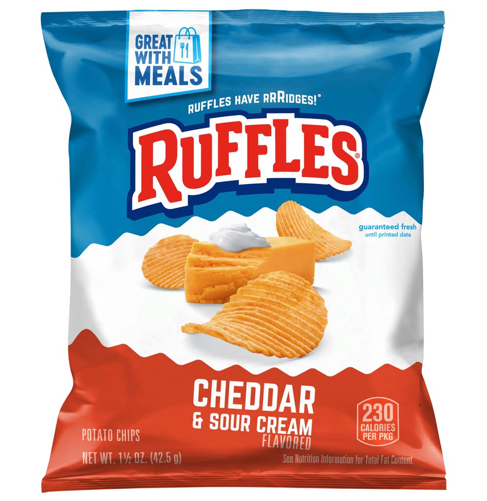 Ruffles Potato Chips, Cheddar-Sour Cream (1.5 oz)