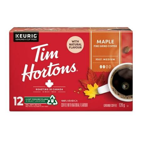 Tim Hortons Maple Fine Grind Coffee Medium Roast (12 units)