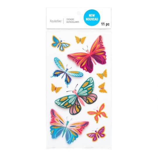 Golden Butterflies Dimensional Stickers By Recollections