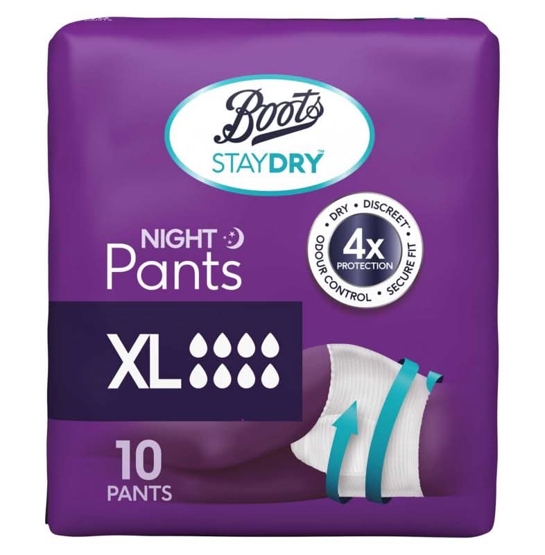 Boots Women, XL, Staydry Night Pants (10 pack)
