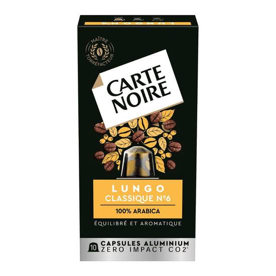 Café capsules compatibles Nespresso lungo Carte Noire x10
