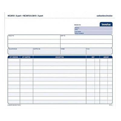 Tops 3-part Carbonless Invoices (100 ct)