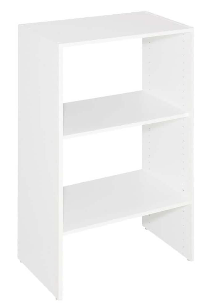 Closetmaid Selectives 25 In. W White Tower Unit Stackable 3-Shelf Wood Closet System