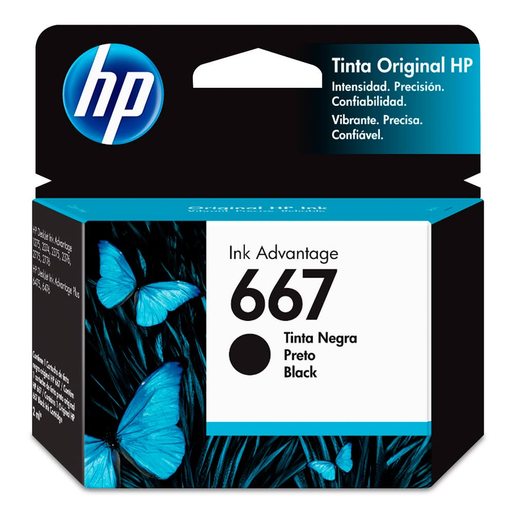 HP · Ink advantage cartucho de tinta original para impresora 667, negro