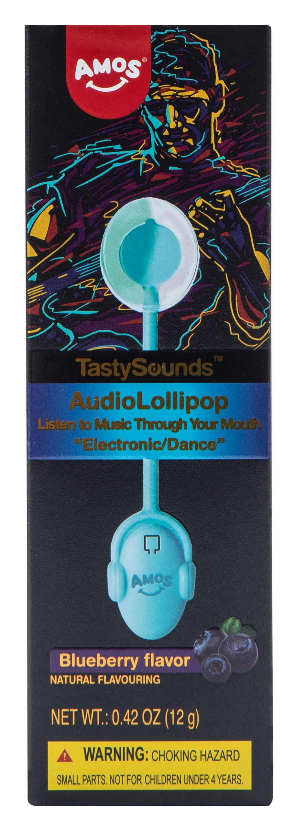 Amos® TastySounds™ Blueberry Flavor Audio Lollipop 0.42oz