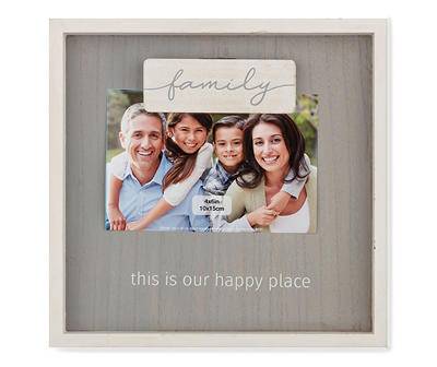 Gray & White "Family This is our Happy Place" Frame