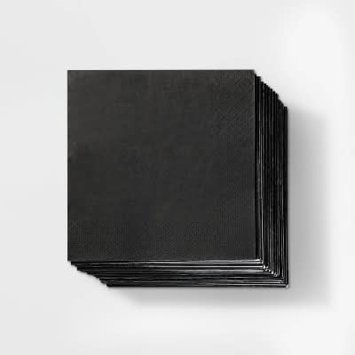 Spritz Beverage Napkins, Black (30 ct)