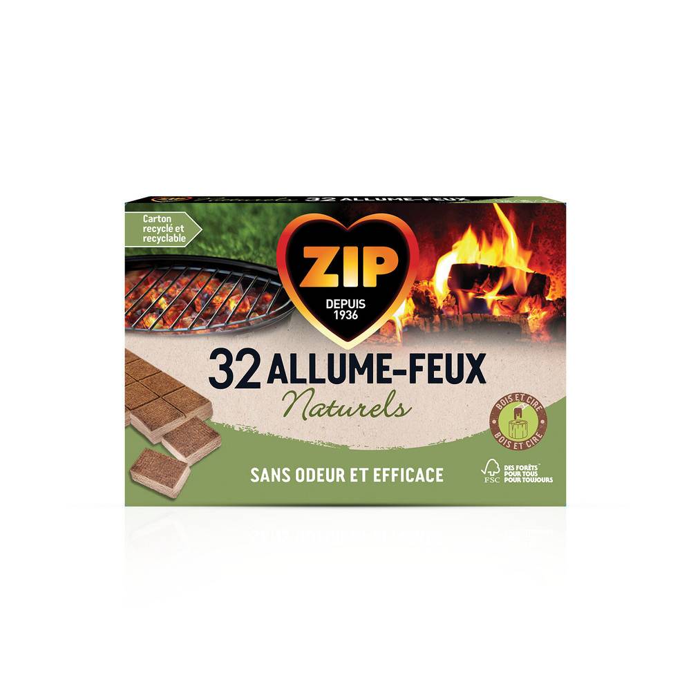 Zip - Allume feux blocs naturels sans odeurs et éfficace