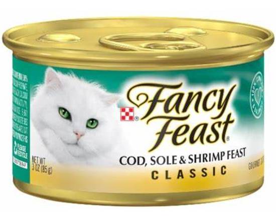Fancy Feast Classic Pate Cod Sole & Shrimp Gourmet Wet Cat Food 3oz Can