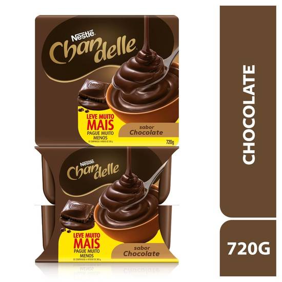 Nestlé sobremesa láctea cremosa sabor chocolate chandelle (720 g)