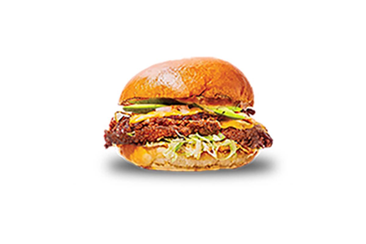 Menu smash chicken avocado burger