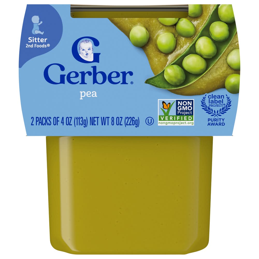Gerber Pea Natural For Baby Food (8 oz, 2 ct)