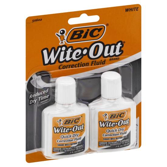 Bic Wite Out White Quick Dry Correction Fluid (2 ct)