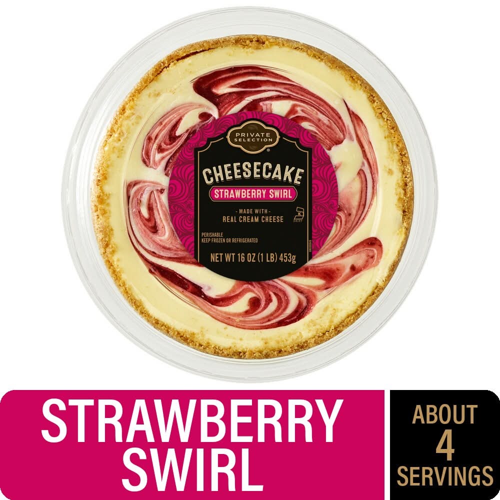 Private Selection Frozen Cheesecake, Strawberry Swirl (16 oz)