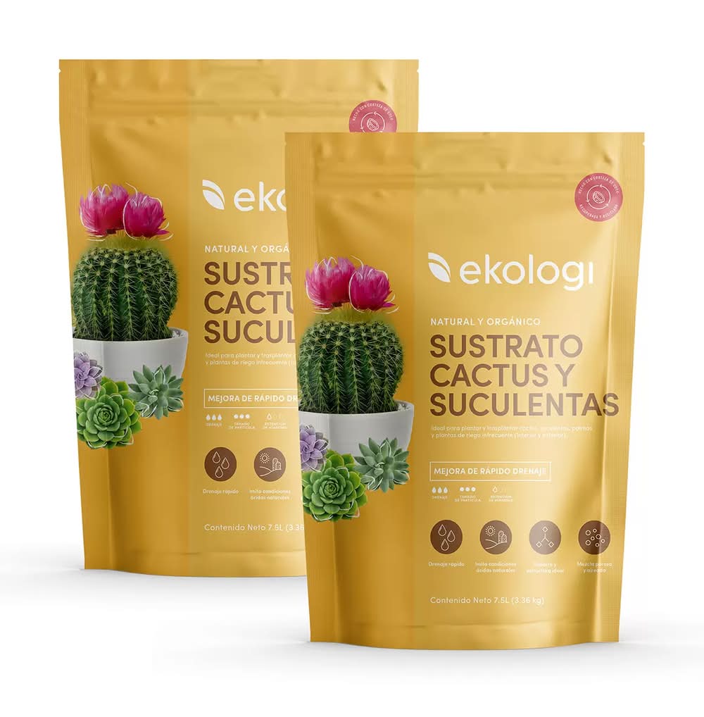 Ekologi, Sustrato para Cactus y Suculentas 2 piezas de 3.36kg