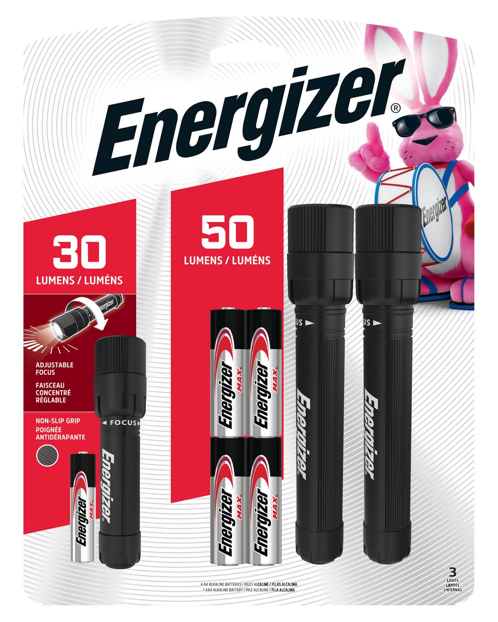 Energizer X Focus Led Metal Flashlights and Batteries Included (3 ct)