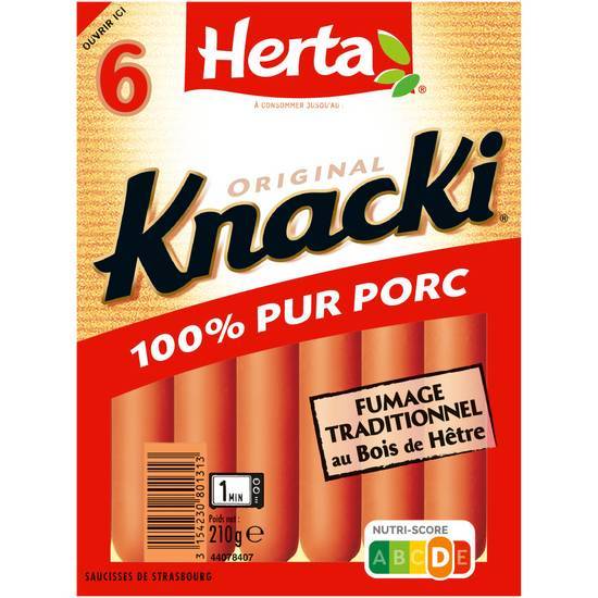 Herta knacki saucisses 100% pur porc (6 pcs)
