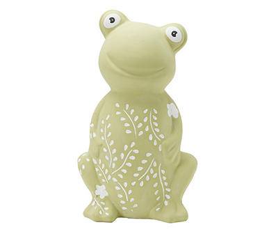 Carved Floral Frog Ceramic Tabletop Decor