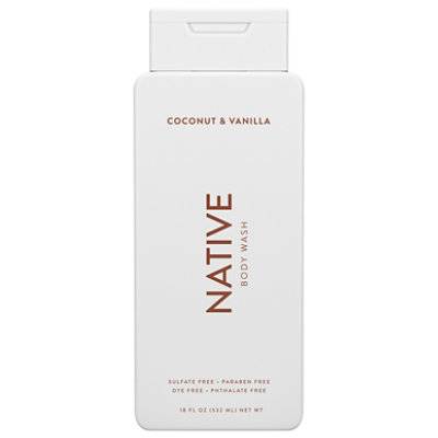 Native Coconut & Vanilla Body Wash - 18 Oz